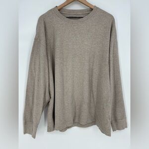 Abercrombie & Fitch Soft A&F Collection Waffle Knit Long Sleeve Top In Cream- XL